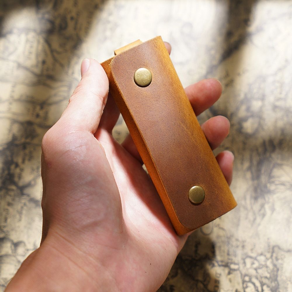 Men'S Minimalist Accessories - Tas kunci Mini kulit asli pria,