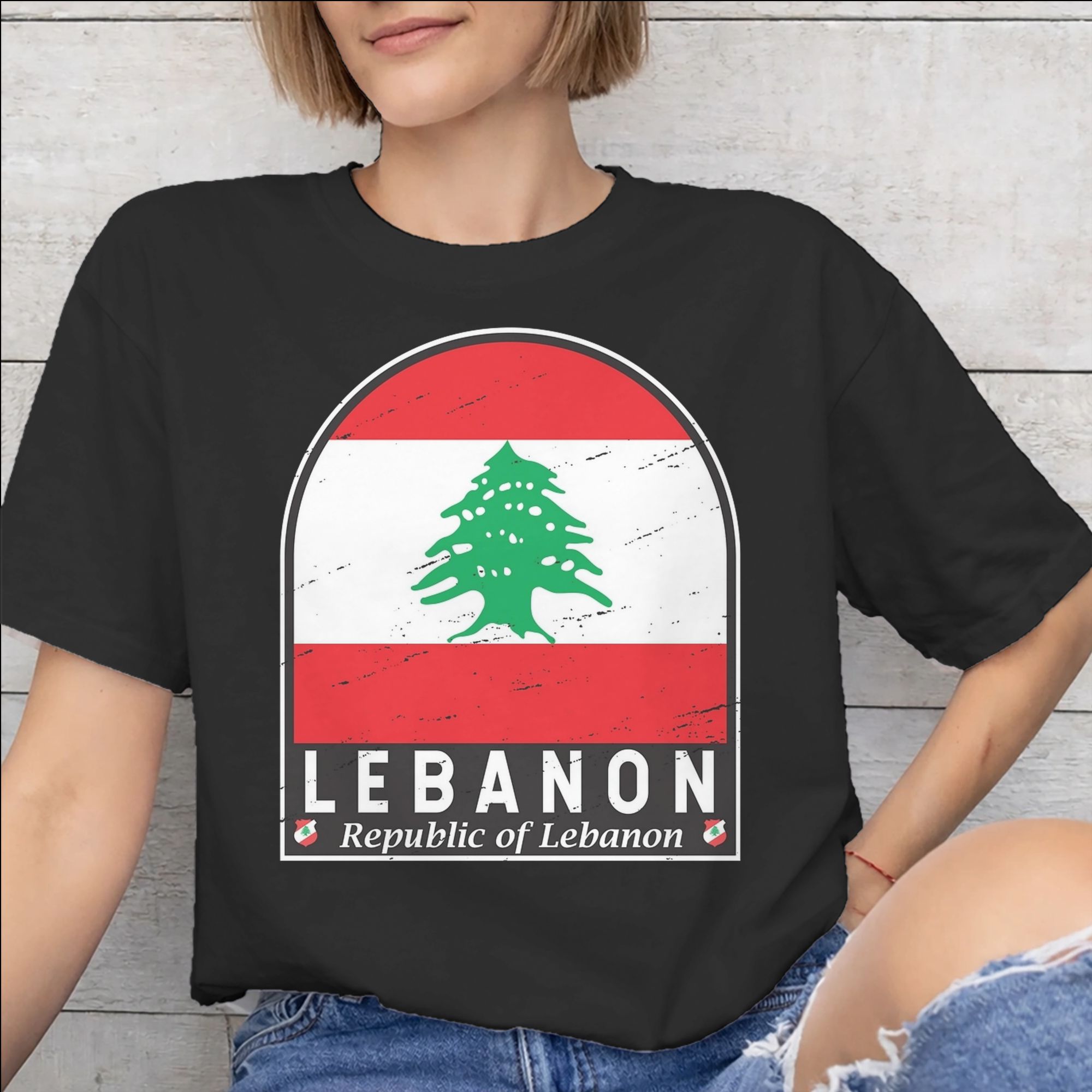 Men Accessories Lebanon - Aksesori Hati Bendera Lebanon Kaus Pria