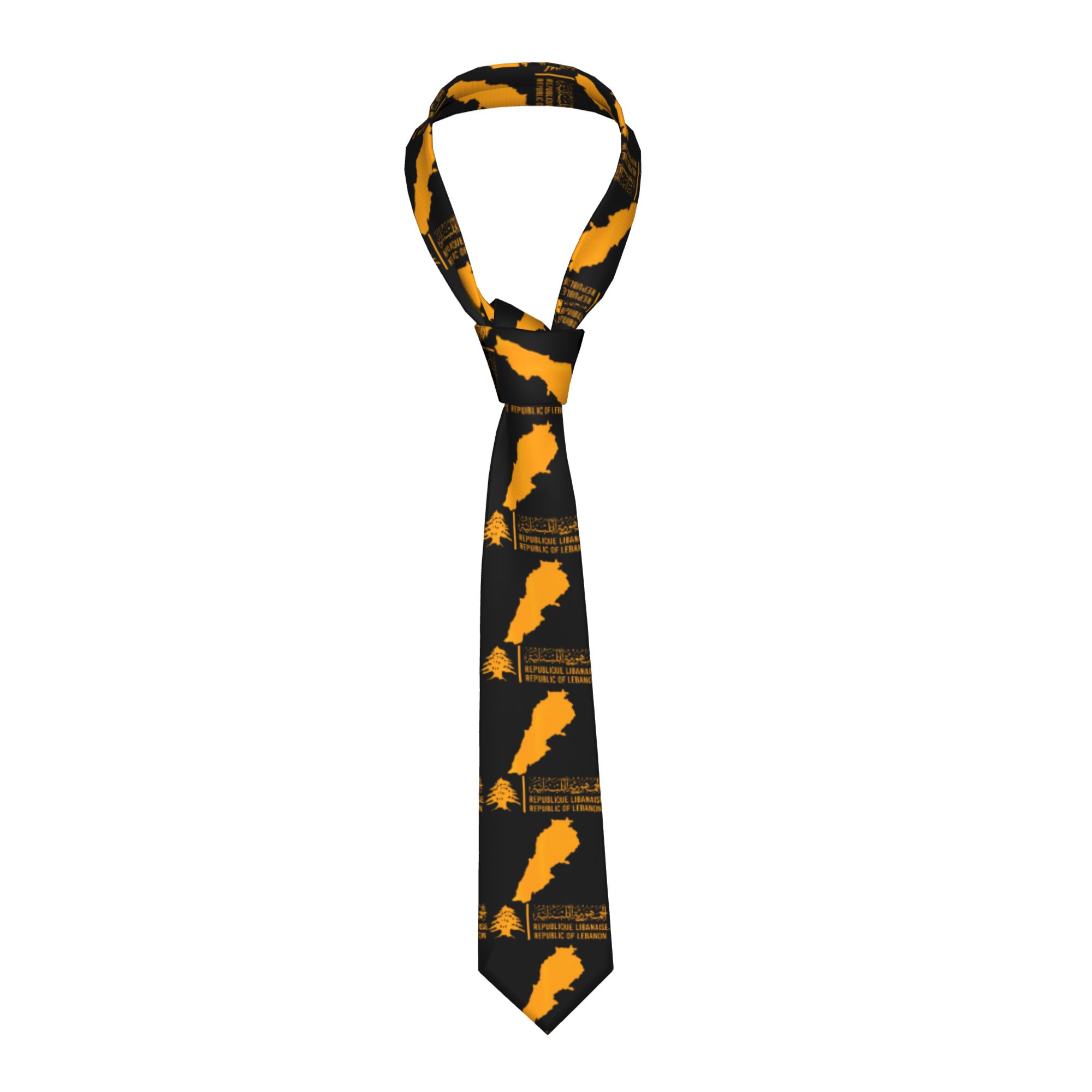 Men Accessories Lebanon - Dasi Kasual Pria Motif Bendera Lebanon,