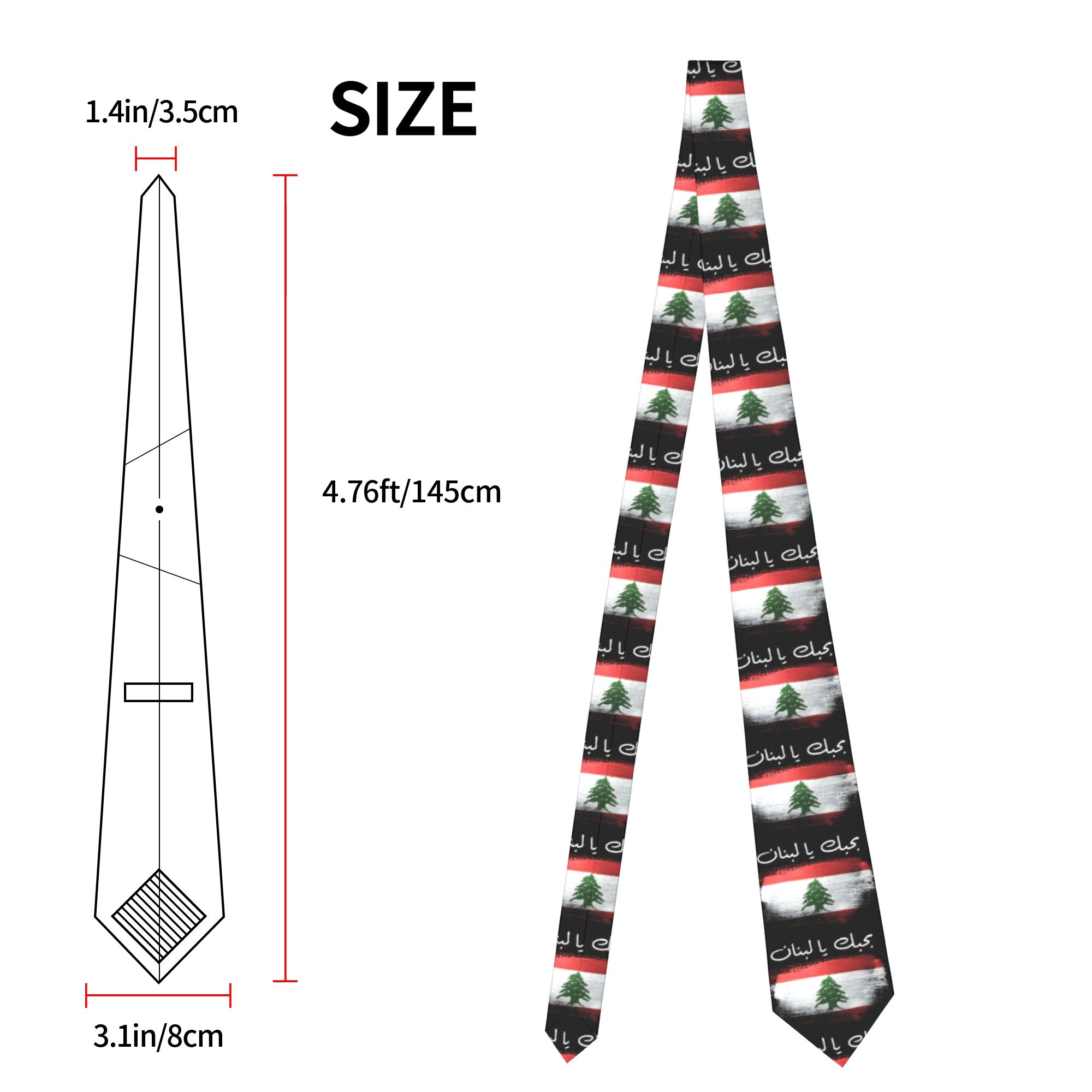 Dasi Bendera Lebanon Dasi Lehe - Men Accessories Lebanon ulasan dan harga