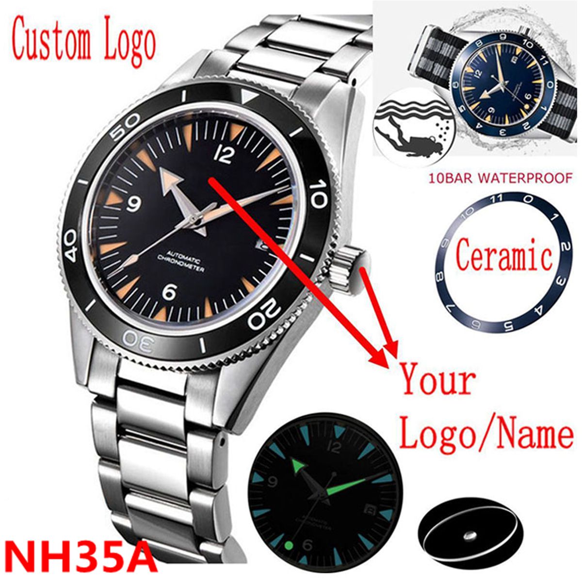 Logo Kustom NH35 Jam Tangan Pe - Men'S Accessories Watches ulasan dan harga