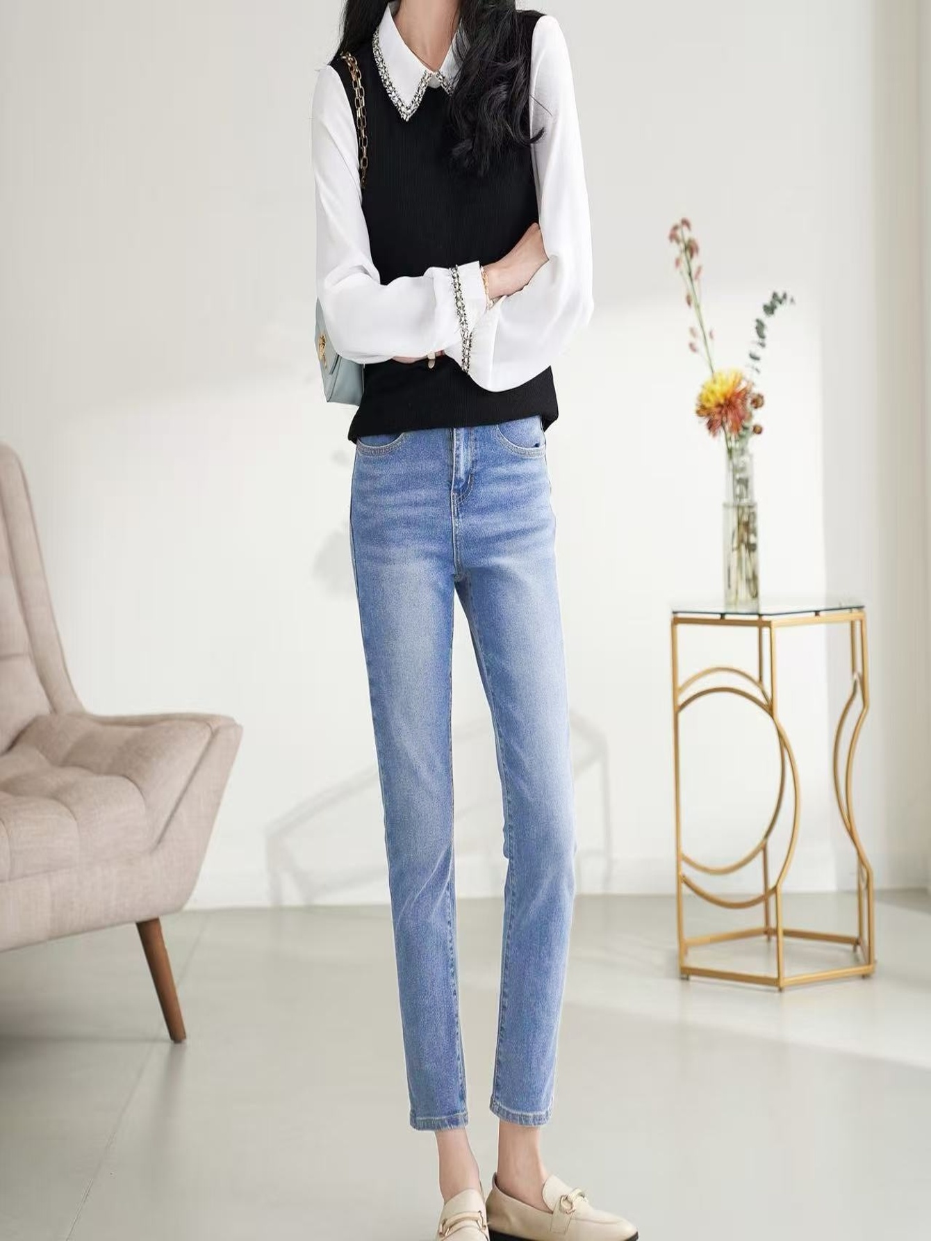 Celana Jeans Streetwear Biru S - Men'S Minimalist Accessories ulasan dan harga