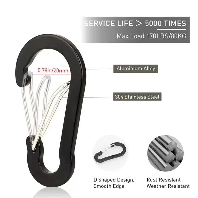 12 buah klip karabiner Set kai - Keychain Multi Tool ulasan dan harga